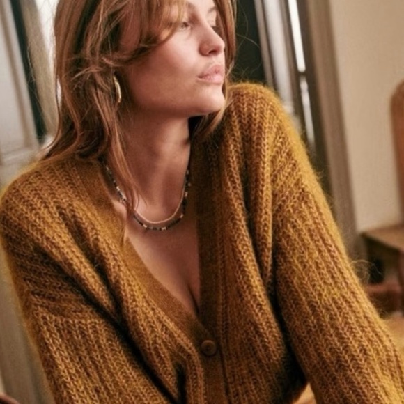 Sezane Basile Cardigan - gold - M - Picture 1 of 5
